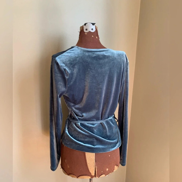 Madewell wrap velour blouse,top velvet shirt career fall regency jewel tones - Picture 3 of 7